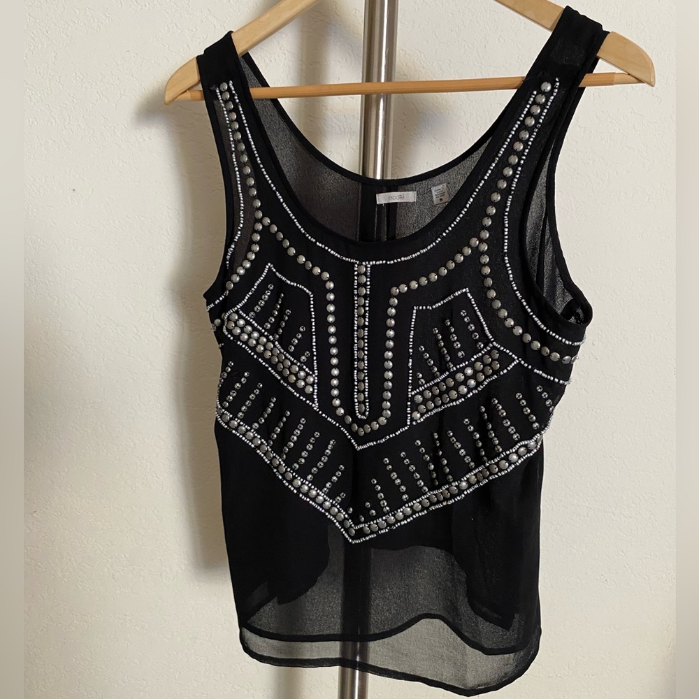 ECOTÉ Black Studded Tank Top Size S